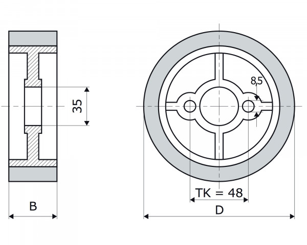 Vorschubrollen 110 x 25 mm