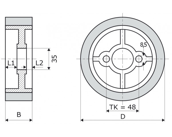 Vorschubrollen 120 x 40A mm