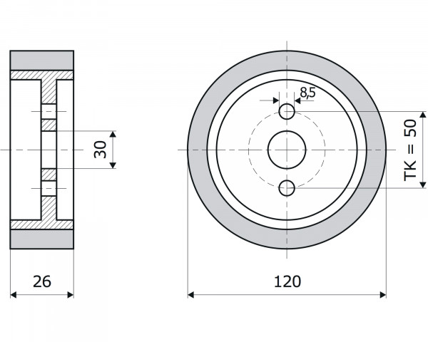 Vorschubrollen 120 x 26 mm fr Festo-Goliath